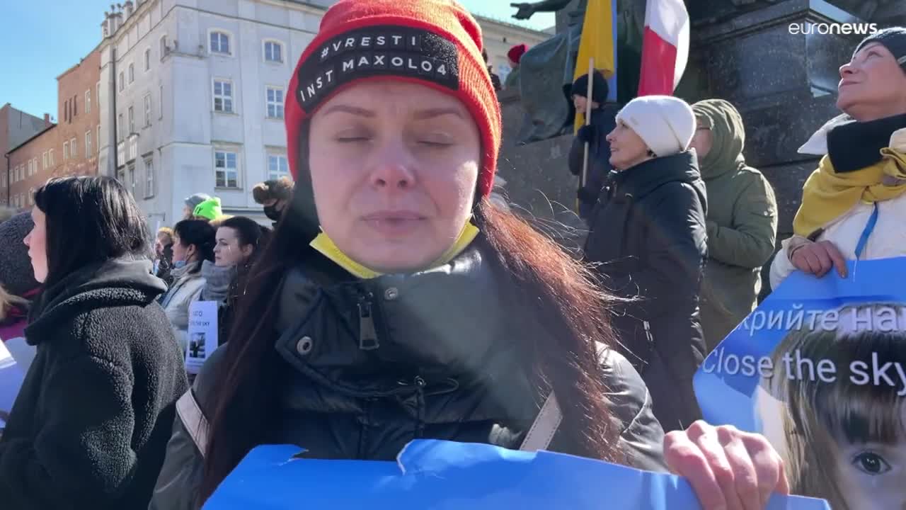 Stop Putin or Ukrainian blood will be on your hands, says protester