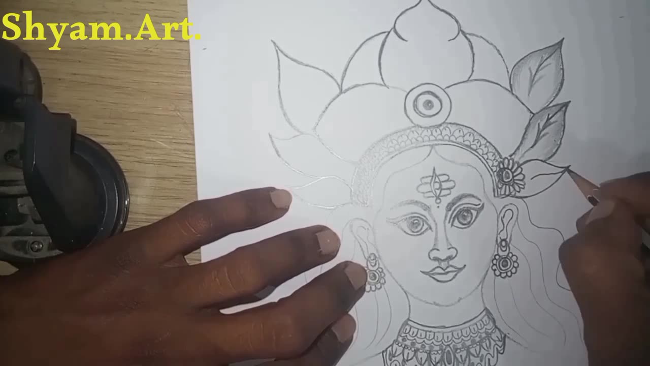 How To Draw quine Design Art,Maa Durga Art Navratri festival Indian Art,Make by Shyam