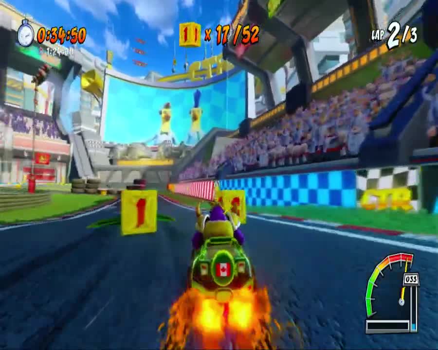 Crash Team Racing Nitro Fueled - Turbo Track Gold Relic Race Gameplay