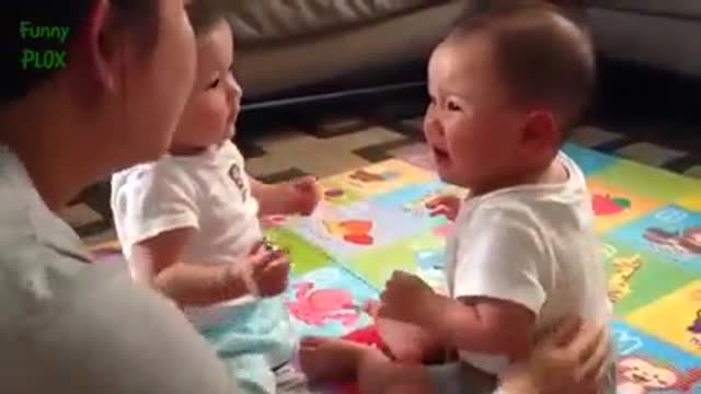 Baby video of in funny pose and fun action