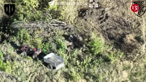 kamikaze drone blocks path of russian soldier moving fast