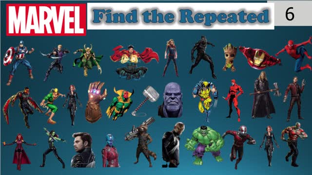 Find The Repeated Character Dragon Ball Naruto Marvel DC One Piece Fortnite Smiles and more