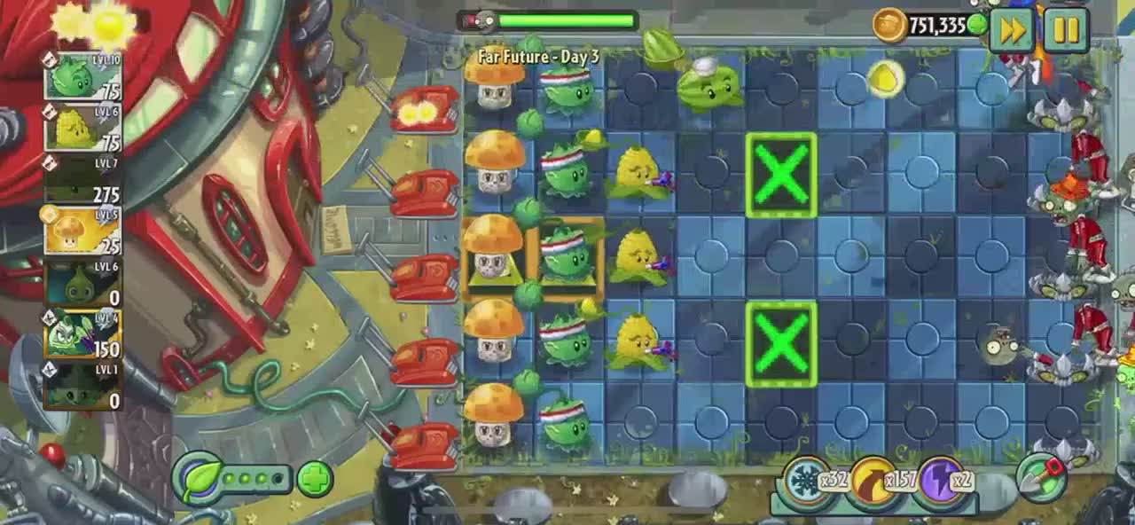 Plants vs Zombies 2 Far Future - Day 3