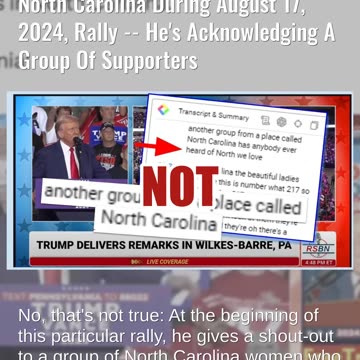 Fact Check: Video Does NOT Show Trump Confusing Pennsylvania, North Carolina -- He Greets Supporters