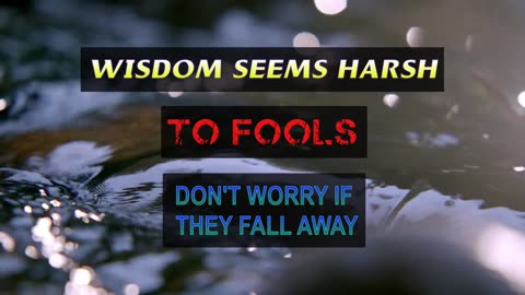 Wisdom Seems Harsh to Fools - Do Not Worry if They Fall Away