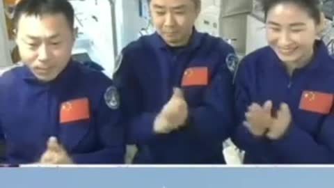 Shenzhou-14 Crew Watches Launch of Wentian Lab Module in Space