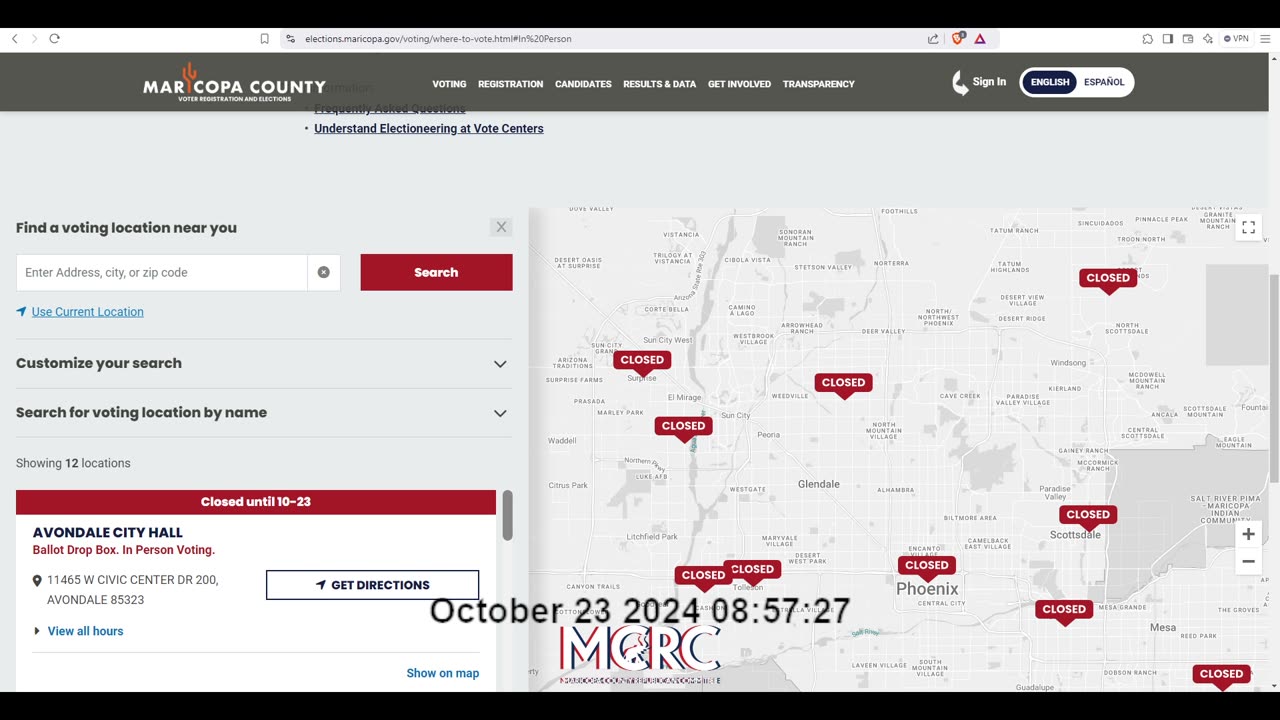 MARICOPA COUNTY ELECTIONS DEPT POLLING PLACE LOCATOR FAILS AGAIN