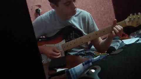 Friend plays the guitar