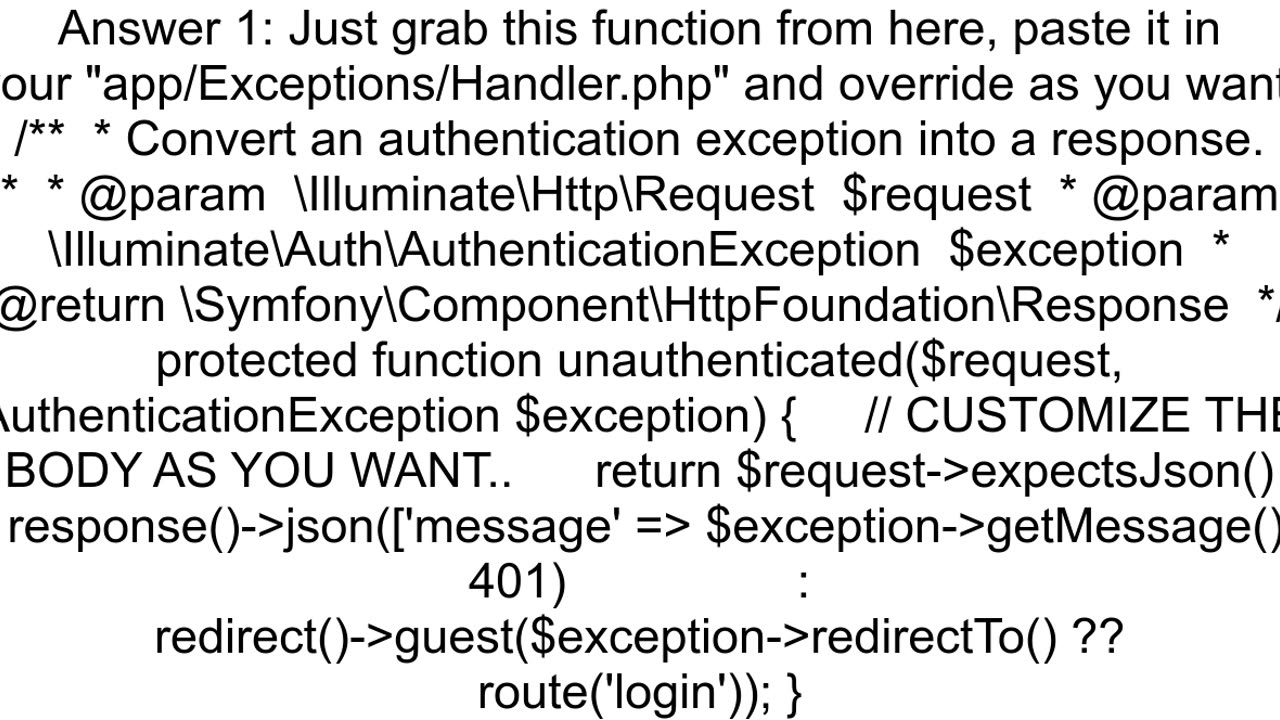 Laravel sanctum check if user is authenticated without redirecting