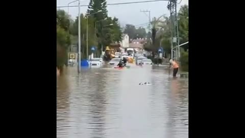 Torrential rains in Israel cause flooding, residents take kayaks