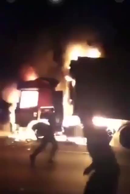 Johhanesburg, South Africa: Rioters Torch Truck