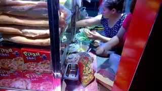 Delicious Thai Street Food Sandwich and Pizza