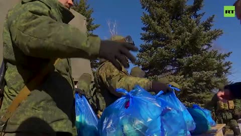 Russian forces delivered 10 tons of humanitarian aid to the liberated settlements of the Kharkov region