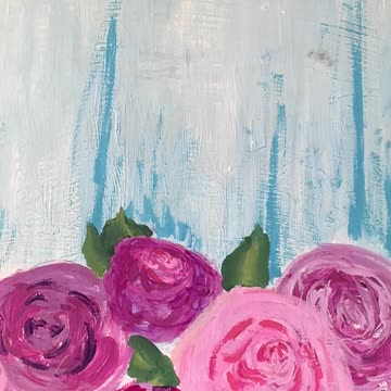 Drippy Pink and Purple Florals | Acrylic Painting | 30 seconds of Art