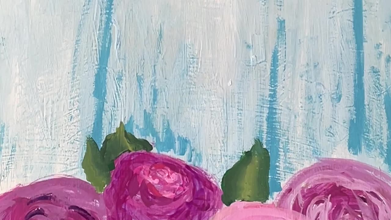 Drippy Pink and Purple Florals | Acrylic Painting | 30 seconds of Art