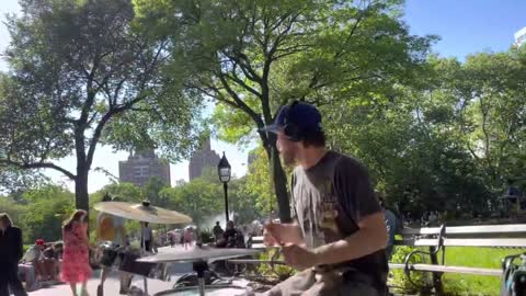 “Warning” by The Notorious B.I.G. Drum cover in Washington Sq. Park