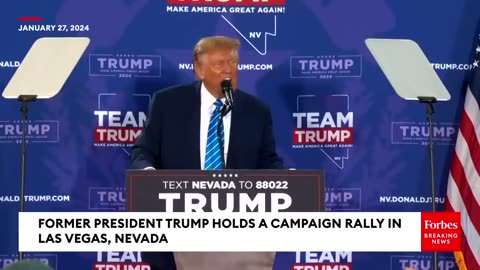 Former president trump holds a campaign rally at lasvegas nevada