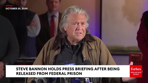 Steve Bannon Holds Press Briefing After Release From Prison! - 10/29/24