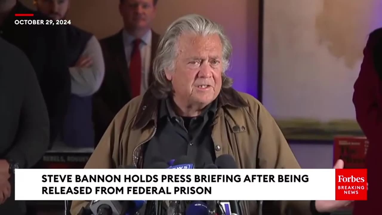 Steve Bannon Holds Press Briefing After Release From Prison! - 10/29/24