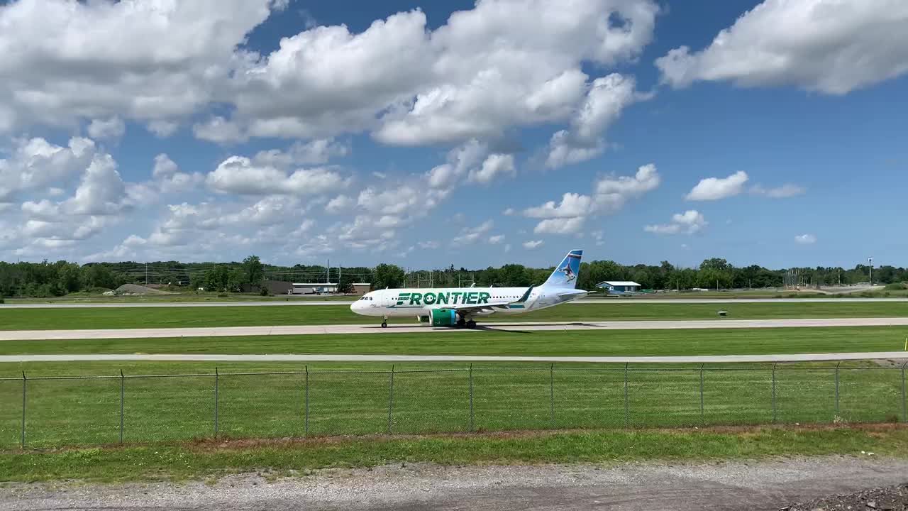 Livery!!! Frontier Airlines Joey the Opossum Airbus A320 Rochester NY 8/14/21