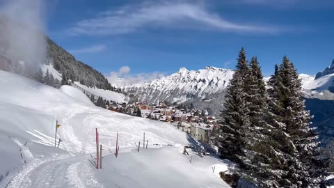 Winter Walk 4K🇨🇭Most Beautiful Places in Switzerland in Winter. Lauterbrunnen, Mürren, Jungfrau