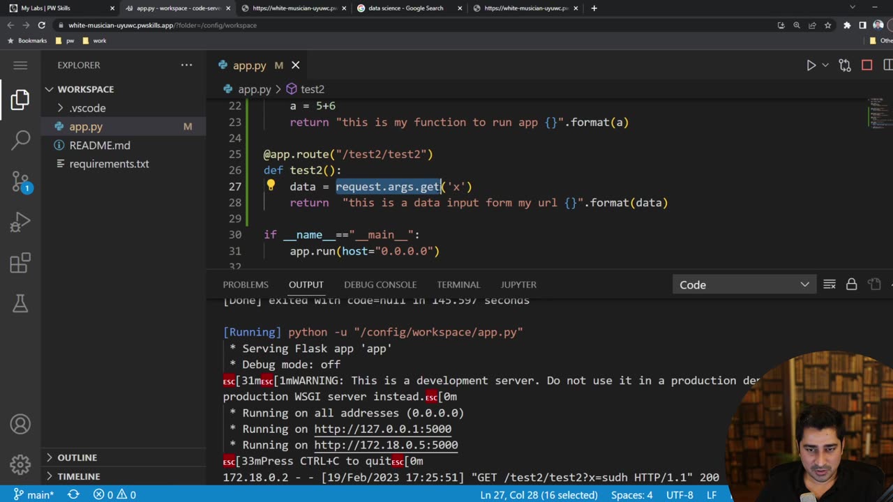 000. 19 Feb Flask Introduction, Application, Open Link Flask, App Routing