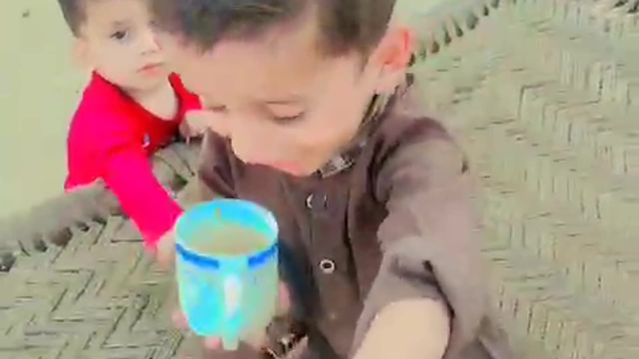Cute kids enjoying tea ☕