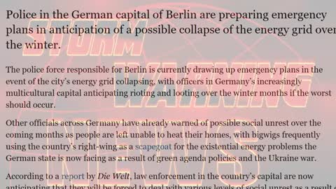 Rioting And Looting? Berlin Police Drawing Up Emergency Plans For Possible Energy Grid Collapse