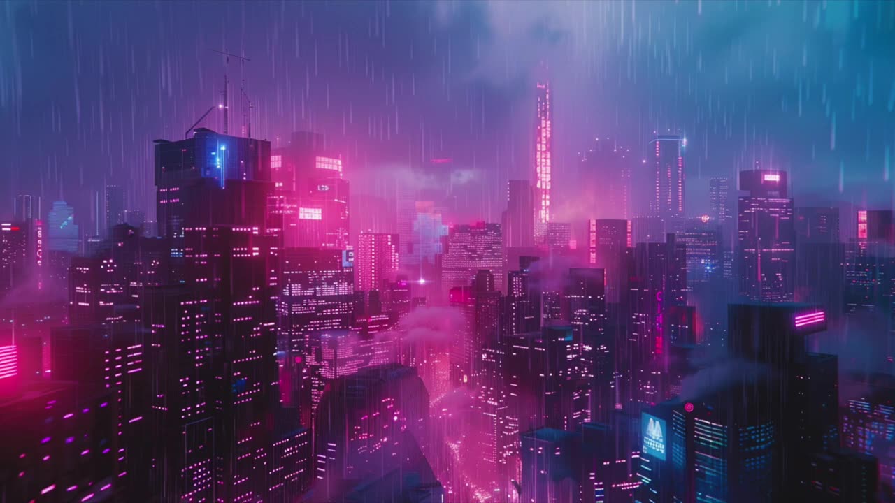 Rain Over Night City // Royalty Free Copyright Safe Music | Atmospheric, Relaxing Synths