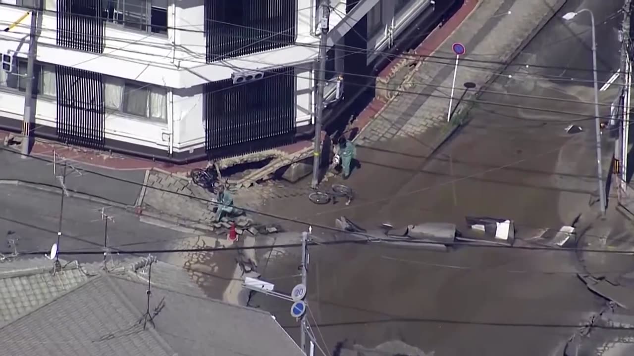 Giant sinkhole opens up in Hiroshima after underground pipe bursts