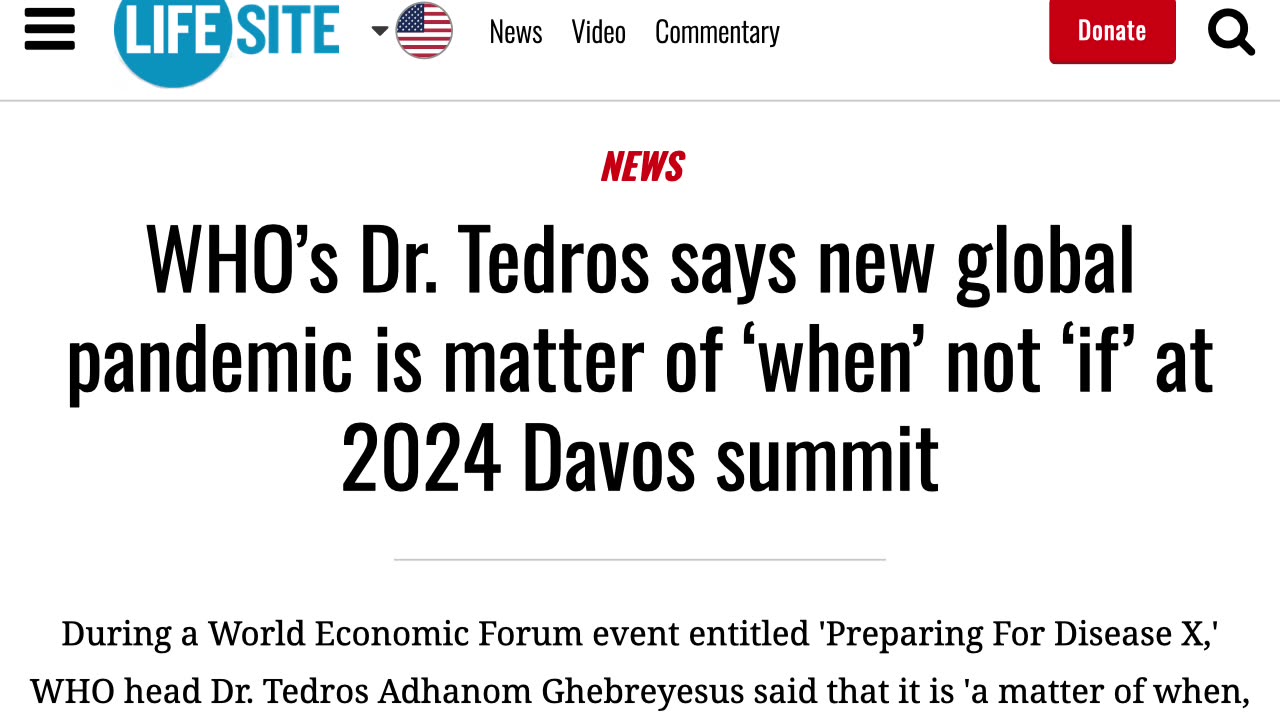 WHO’s Dr. Tedros says new global pandemic is matter of ‘when’ not ‘if’ at 2024 Davos summit