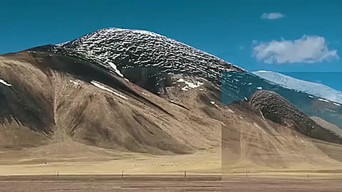 A mountain of receding snow