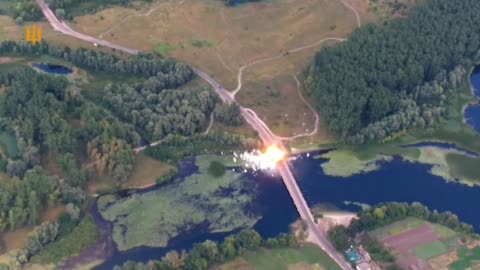 Ukrainian Mig 29 Dropping GBUs on Bridge in Kursk