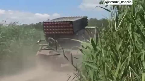Ukraine War - Combat work of crews of multiple launch rocket systems "Grad"