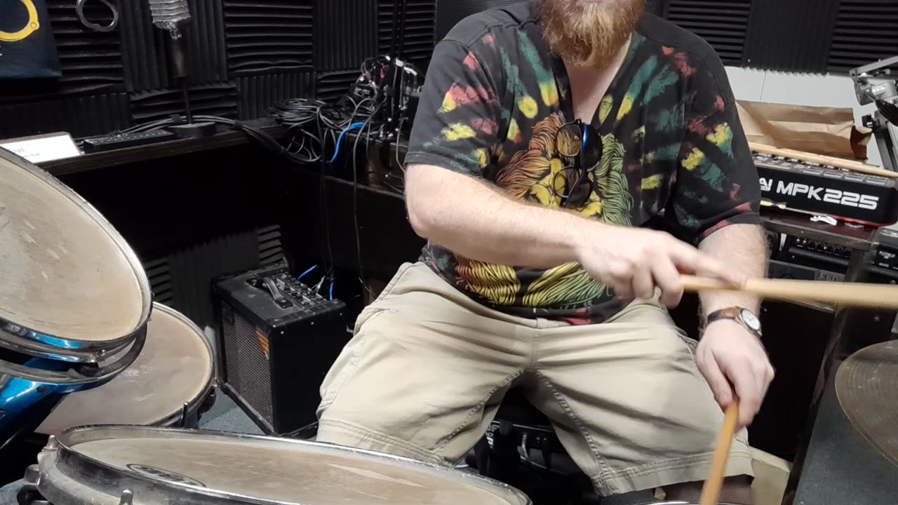 Guitar Player learning drums after one week