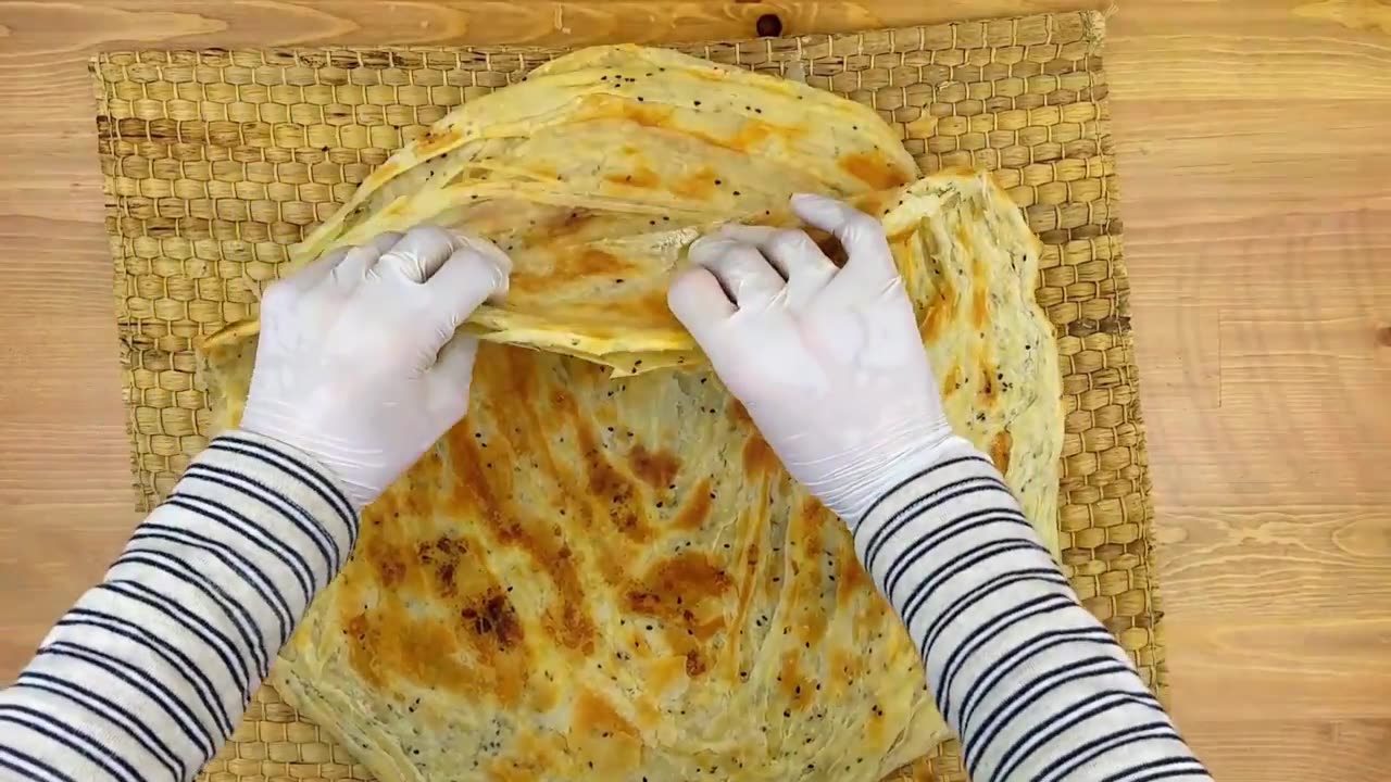 Yemeni MALAWAH recipe "FlatBread" Multi Layered "Bread" Layers