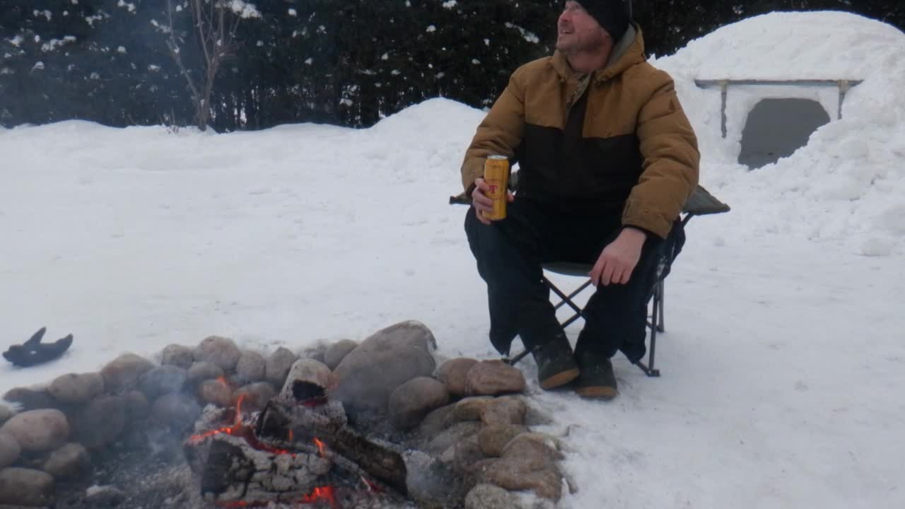 Robbie Burns Cold Quinzee Train Track Stealth Camping with The Canadian Beaver