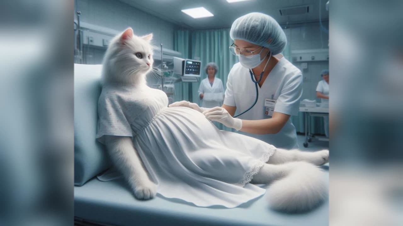 The cat has become ill, so the cat is being treated at the hospital.