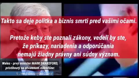 Wales- první ministr Mark Drakeford. Prozradil ho zapnutý mikrofon!