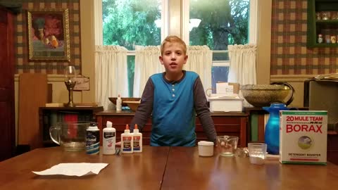 Fluffy slime demonstration by 8th grader