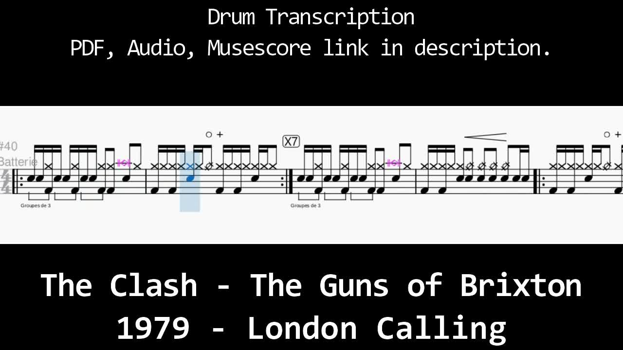 The Clash - The Guns of Brixton - Drum Transcription