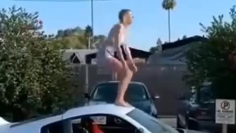 Girl stunt fail