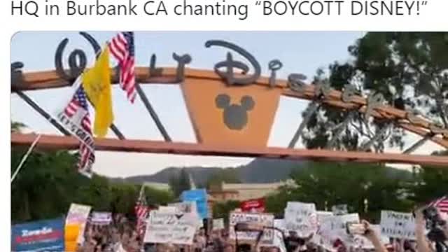 BREAKING: Protesters gather in front of Disney HQ to protest grooming and pedophilia