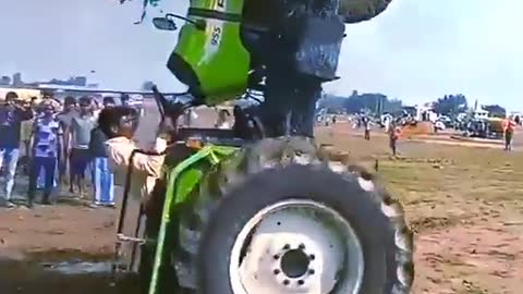 tractor driver on two wheels
