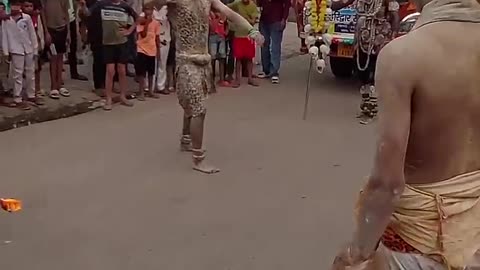 Traditional kavad yatra dance in India