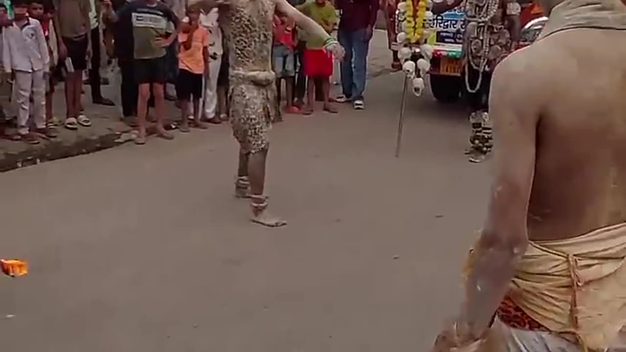 Traditional kavad yatra dance in India