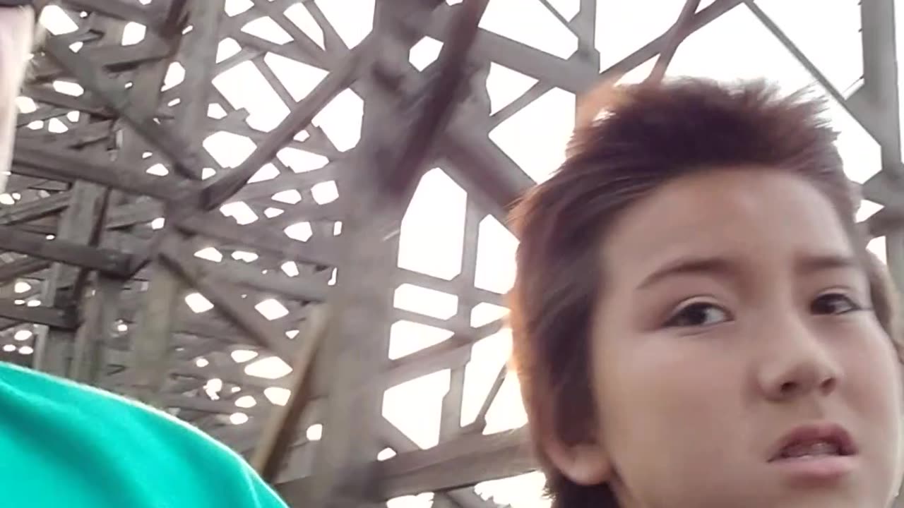 Richie 1st time on the big roller coaster at Knotts