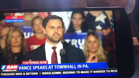 OANN Vance speaks at town hall in Pennsylvania Saturday 05:50 pm