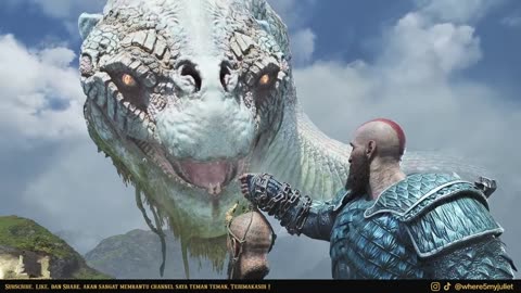 Mimir talk to world serpent Jörmungandr _godofwar _godofwarragnarok _games _game _kratos