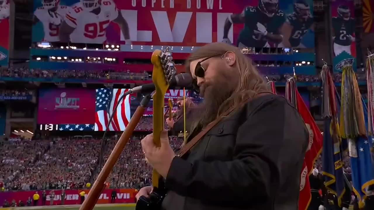 Chris Stapleton Sings the National Anthem at Super Bowl LVII